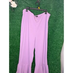 Wild Cat Lavender Purple Ruffle Hem Flare Pants Plus Size 1X Y2K Statement